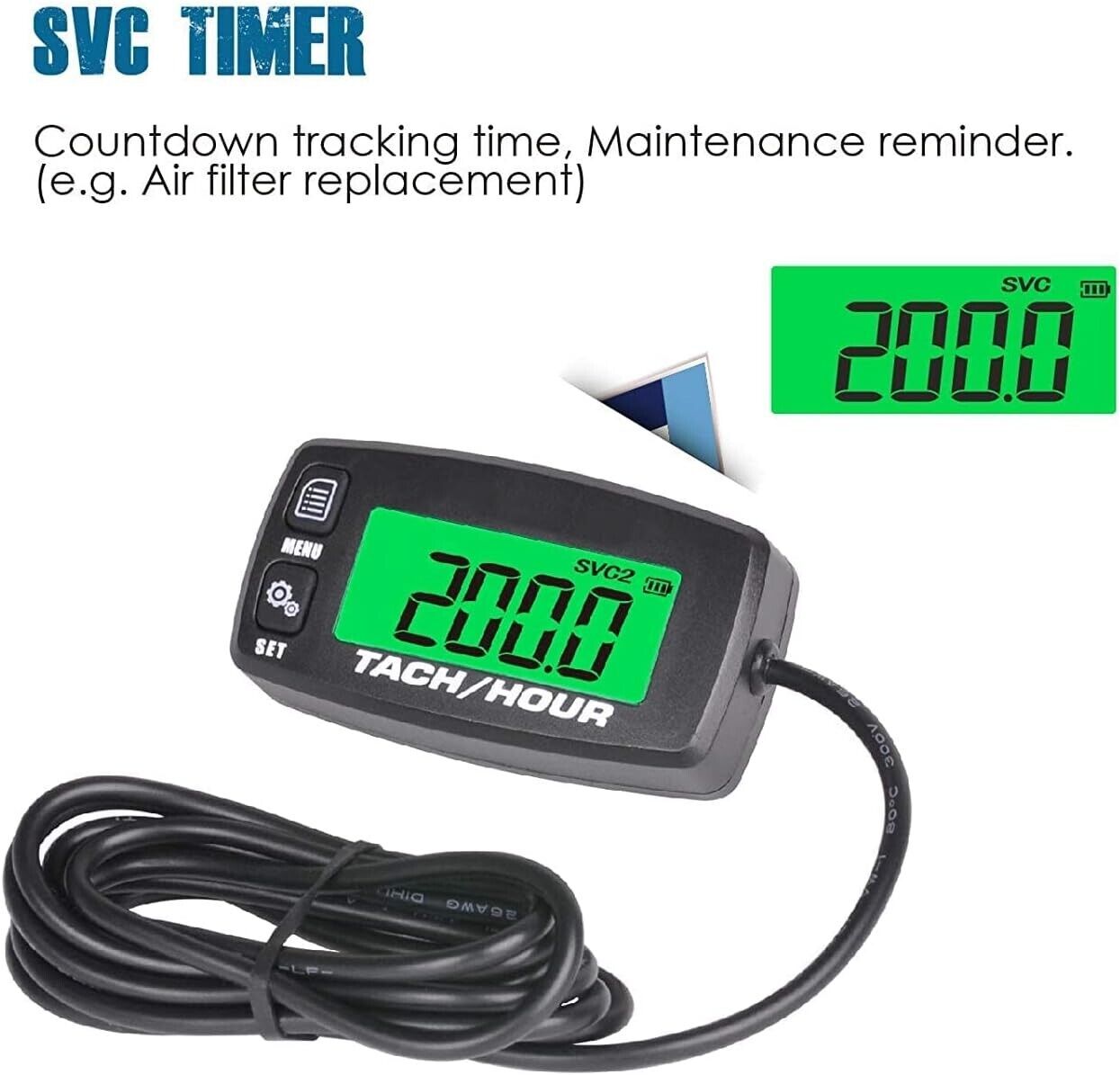 Dual Digital Hour Meter & RPM Reader - Essential for Lawn Tractors & Generators