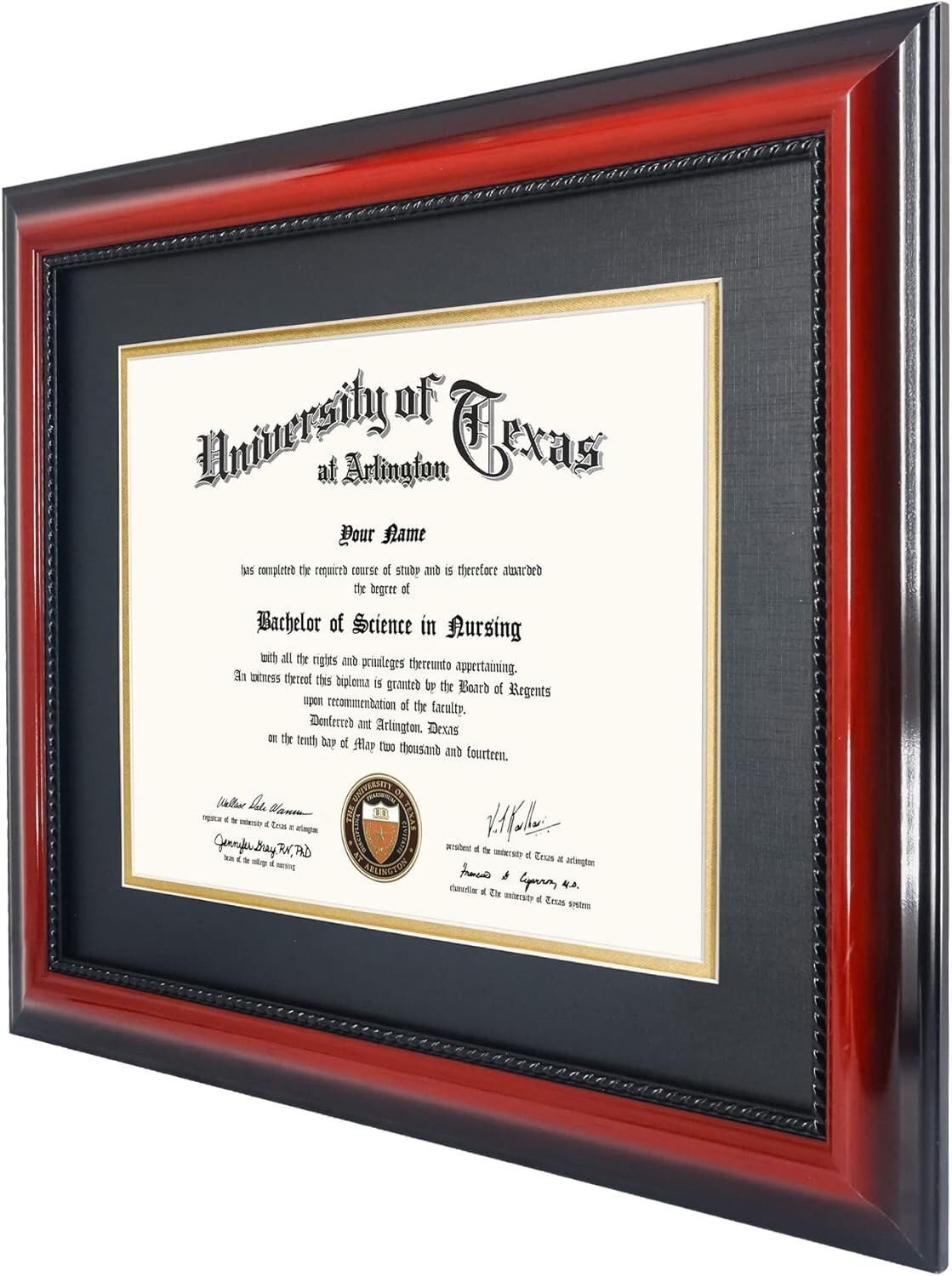 Versatile 15x18 Certificate Frame with Solid Wood Cherry Finish & UV Protection