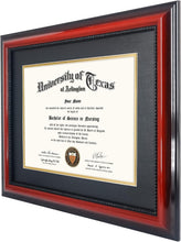 Load image into Gallery viewer, Versatile 15x18 Certificate Frame with Solid Wood Cherry Finish &amp; UV Protection