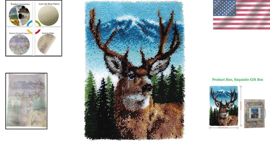 Creative Latch Hook Kit - Premium Deer Canvas Pattern for All Skill Levels