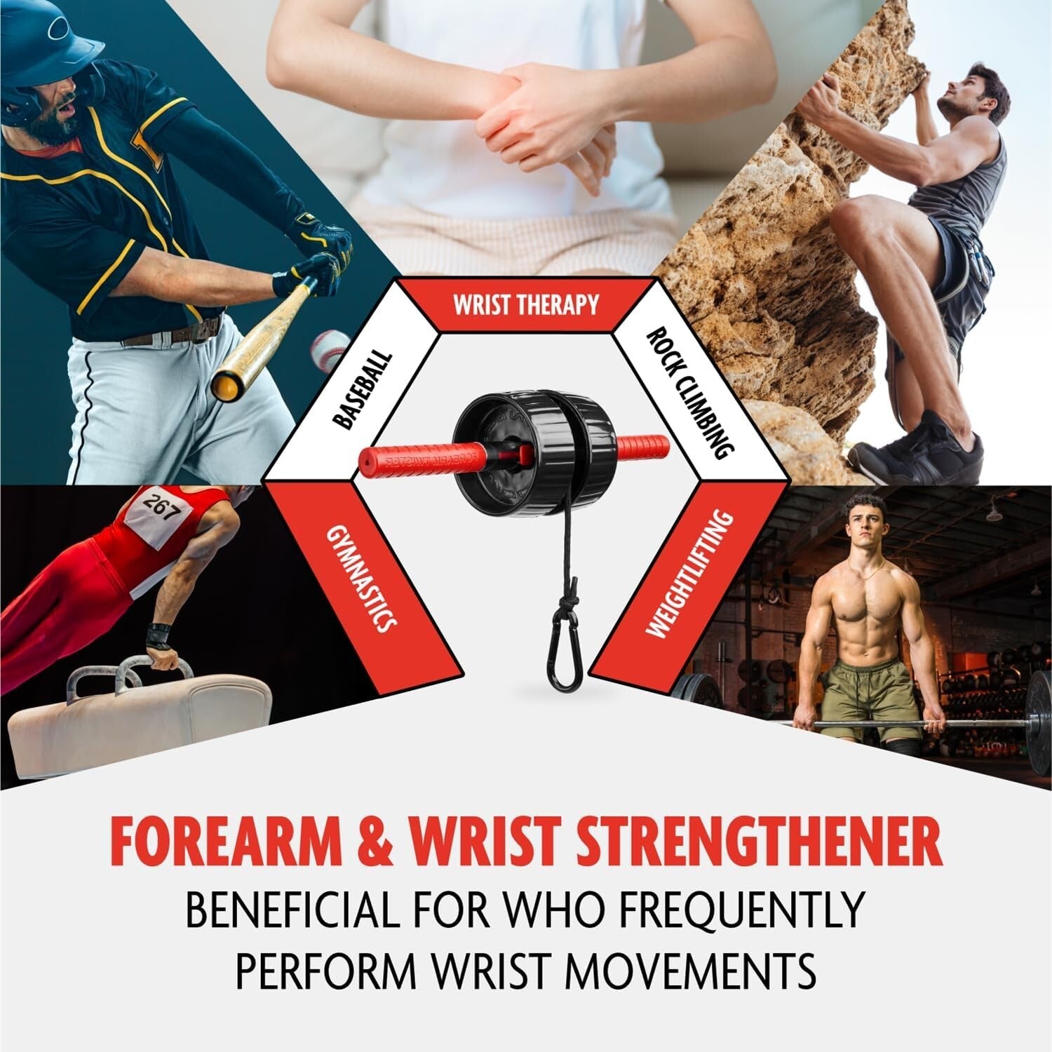 Convertible Forearm Strength Trainer with Anti-Slip Handles for Peak Performance