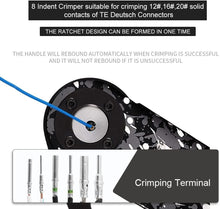 Load image into Gallery viewer, Heavy-Duty Crimping Tool for Deutsch Connectors - Size 12, 16, 20 Solid Contacts
