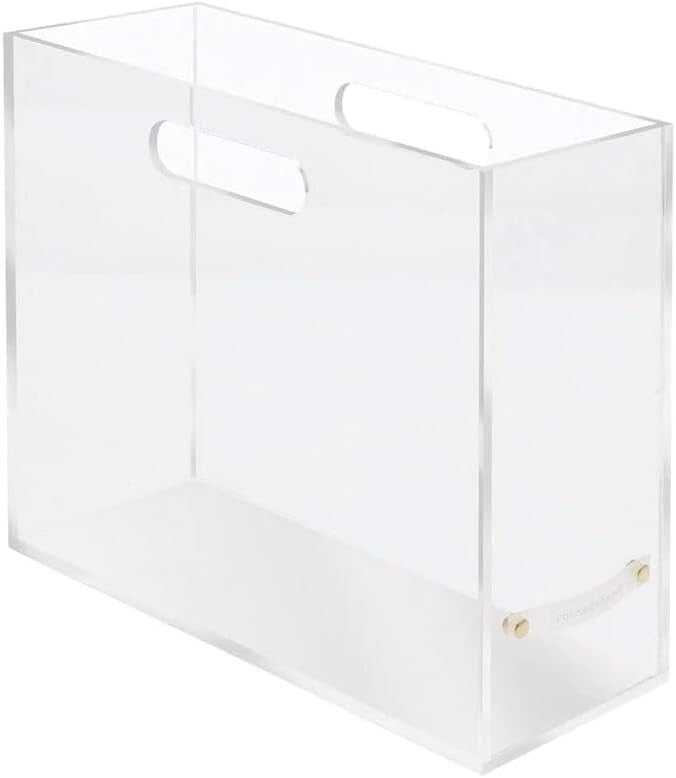 Elegant Clear Acrylic File Box Slim Organizer for Stylish Desk Storage 12.25"L