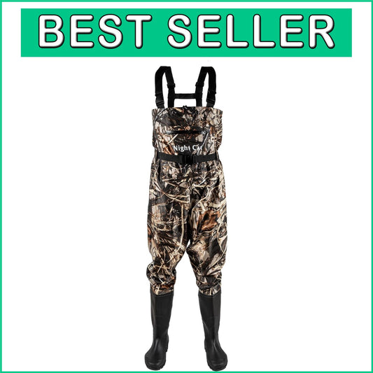 Breathable Chest Waders with Integrated Boots, Anti-Slip for Fishing and Hunting