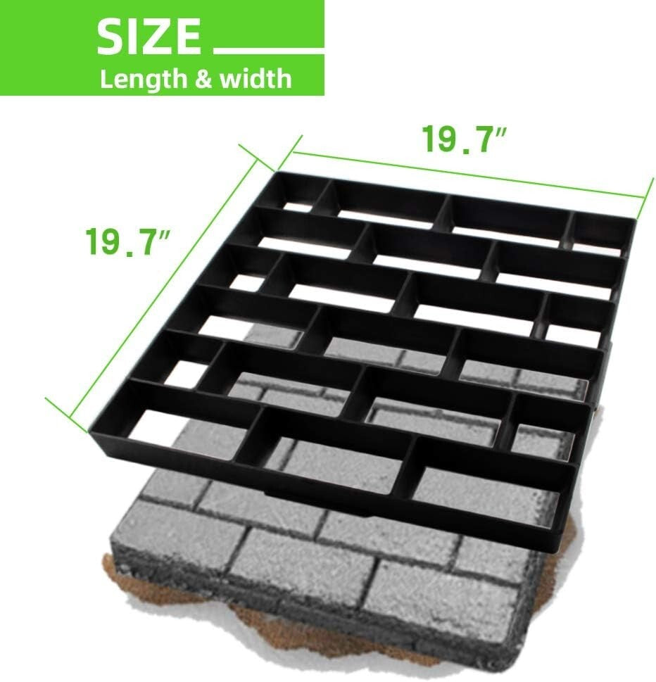 Lightweight Reusable Concrete Mold for Elegant Garden Pathways - 19.7" Square