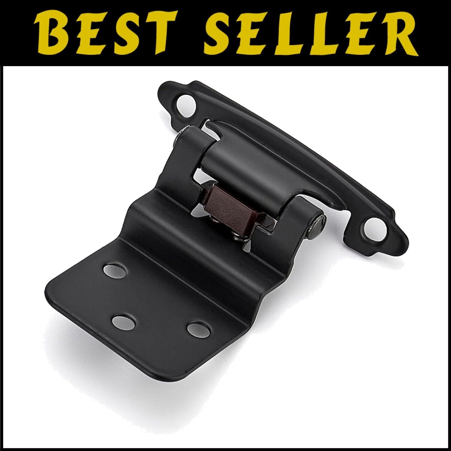 Easy Install 3/8" Inset Cabinet Hinges with Soft Close - 60 Matte Black Pieces