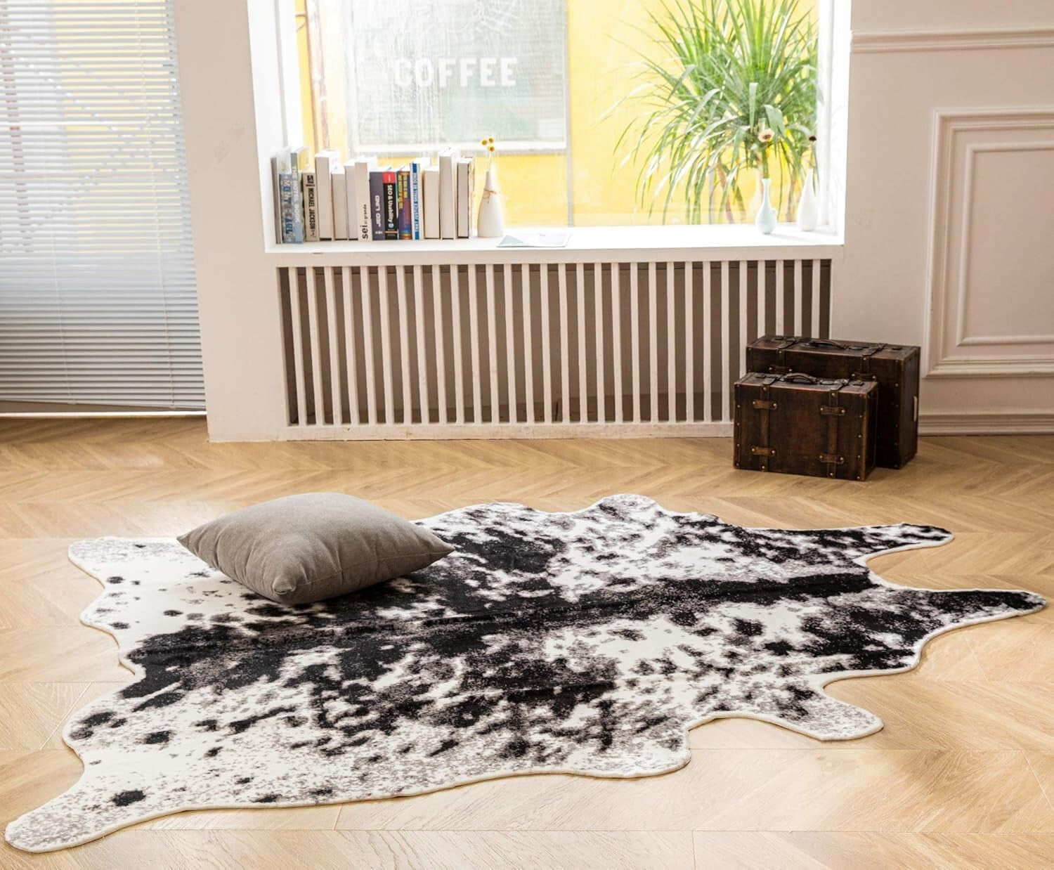 5.2x6.6ft Faux Cowhide Area Rug - Soft, Durable & Ideal for the Country Theme