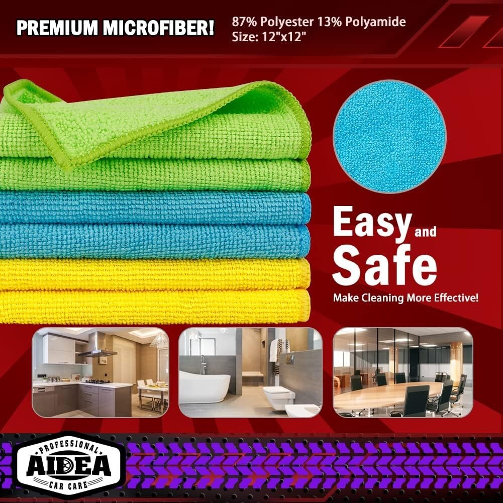 Durable Microfiber Cleaning Rags - 150PK Absorbent Towels for All Surfaces