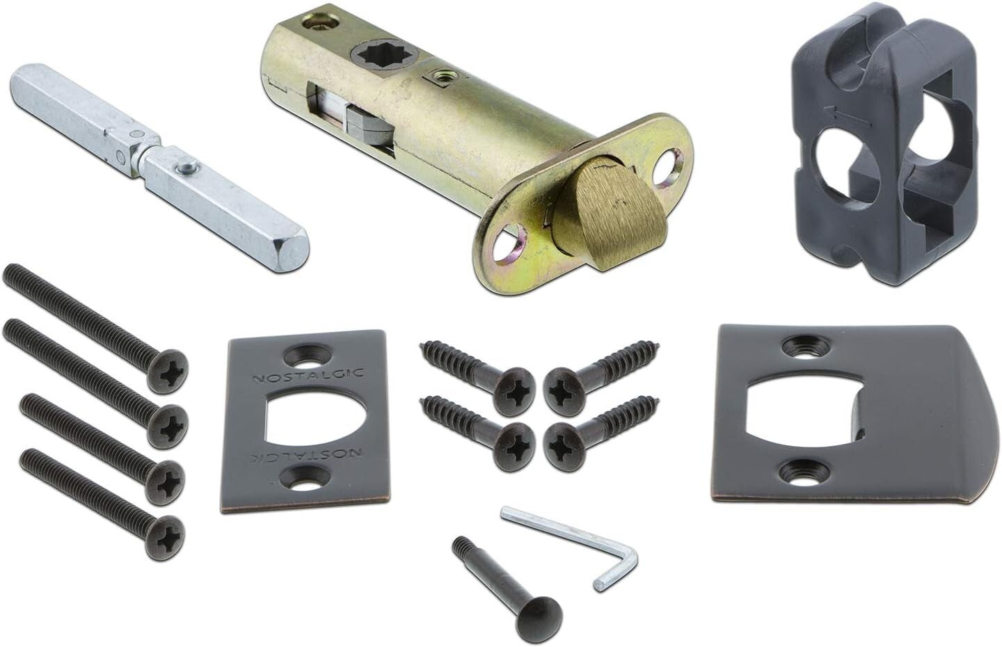 Elegant Porcelain Round Door Knob with Bronze Finish - Complete Set Included