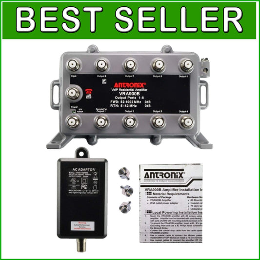 9-Port Bi-Directional Signal Booster Amplifier for Lossless Cable TV Connection