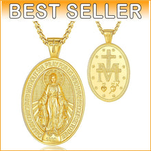 Load image into Gallery viewer, Unique 925 Sterling Silver &amp; Gold Miraculous Medal Pendant - Gift Box Included