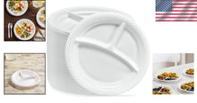 Load image into Gallery viewer, Lightweight 9'' Three-Section Plates - 400 Count Disposable for Catering