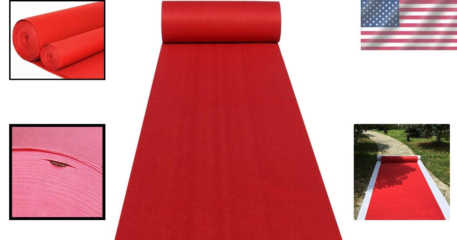 Lightweight 30ft Red Carpet Runner for Stylish Indoor & Outdoor Events