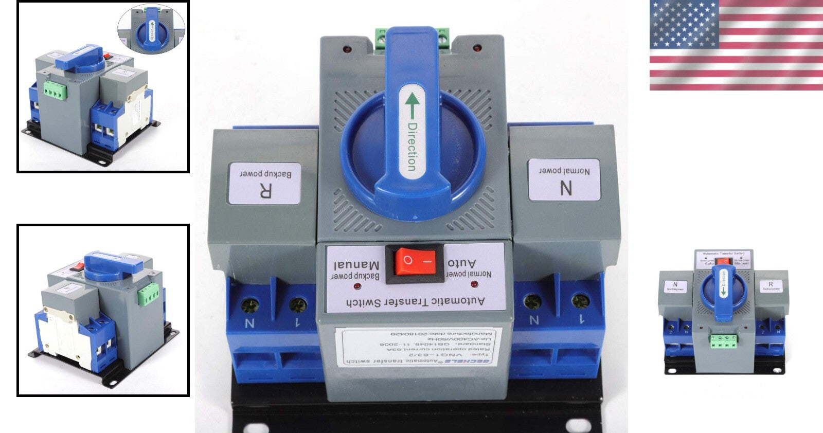 110V Dual Power Changeover Switch with 63A Rating and Multi-Protection Features