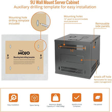Load image into Gallery viewer, Stylish 9U Server Cabinet with Locking Glass Door - Ideal for A/V Equipment