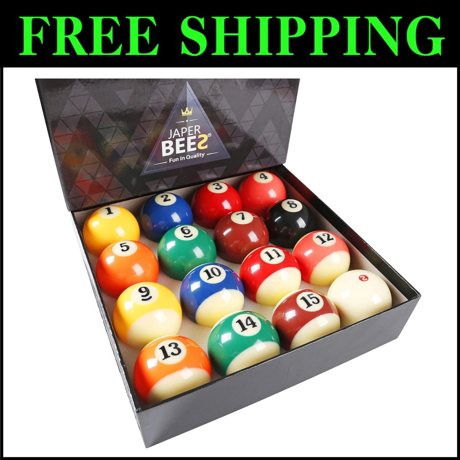 Premium Billiard Balls - 2.25" Tournament Set of 16 - Ideal Gift for Players