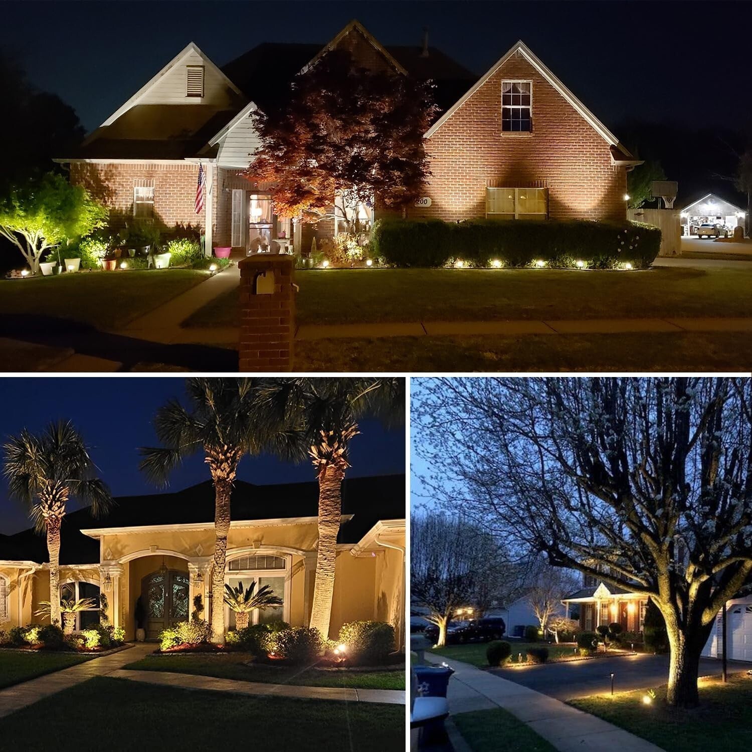 8-Pack Modern Round Waterproof Pathway Lights with 900 Lumens Brightness