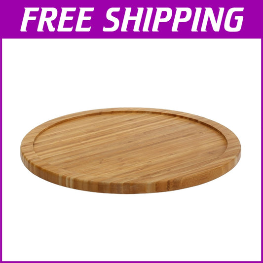 Versatile 14-Inch Bamboo Turntable - Non-Skid Solution for Home Organization