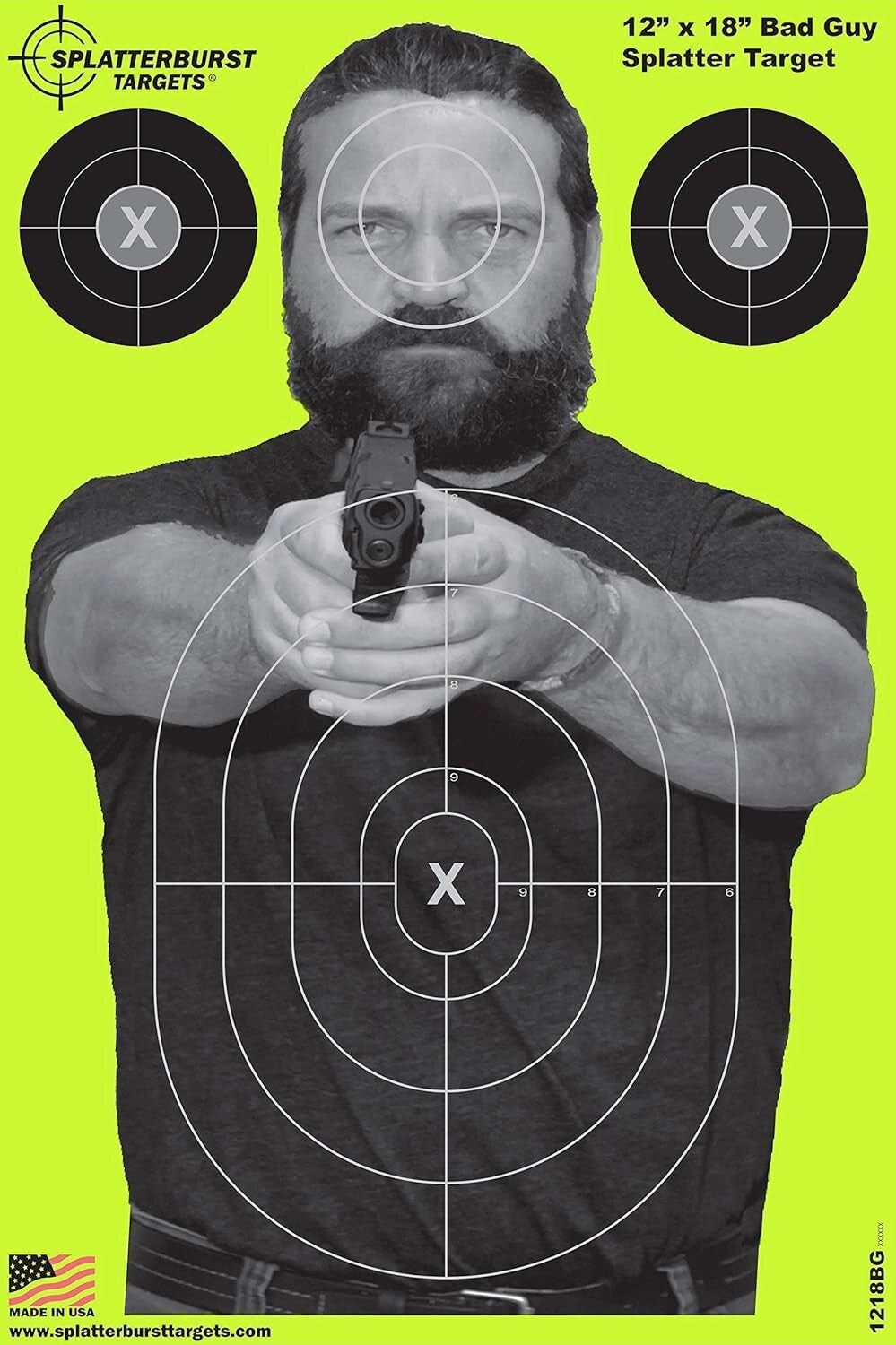 50 Pack 12x18-inch Bad Guy Splatter Targets - Bright Yellow & Red Visibility