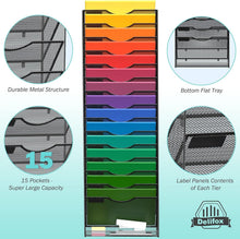 Load image into Gallery viewer, Space-Saving 16-Tier Wall File Holder with Hooks - Perfect for Home and Office