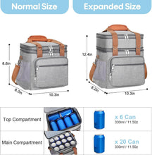 Load image into Gallery viewer, Versatile Grey Insulated Lunch Box with Leakproof Compartments for Active Adults