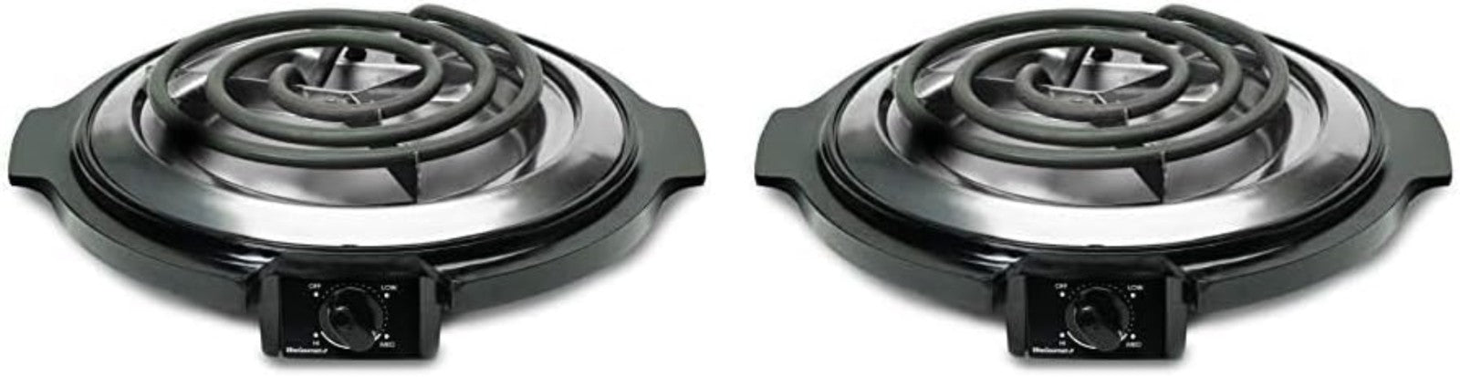 Efficient 1000W Portable Electric Hot Plate - Adjustable Temp Control, Pack of 2