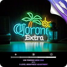 Load image into Gallery viewer, Modern LED Neon Palm Tree Beer Sign - Adjustable Brightness for Bars and Gifts