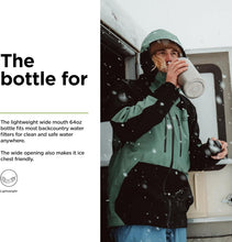 Load image into Gallery viewer, Lightweight 64oz Wide Mouth Stainless Steel Bottle - Perfect for Travel &amp; Hiking