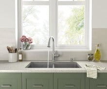 Load image into Gallery viewer, Durable 1-Hole Kitchen Faucet with Retractable Sprayer - Elegant Stainless Steel
