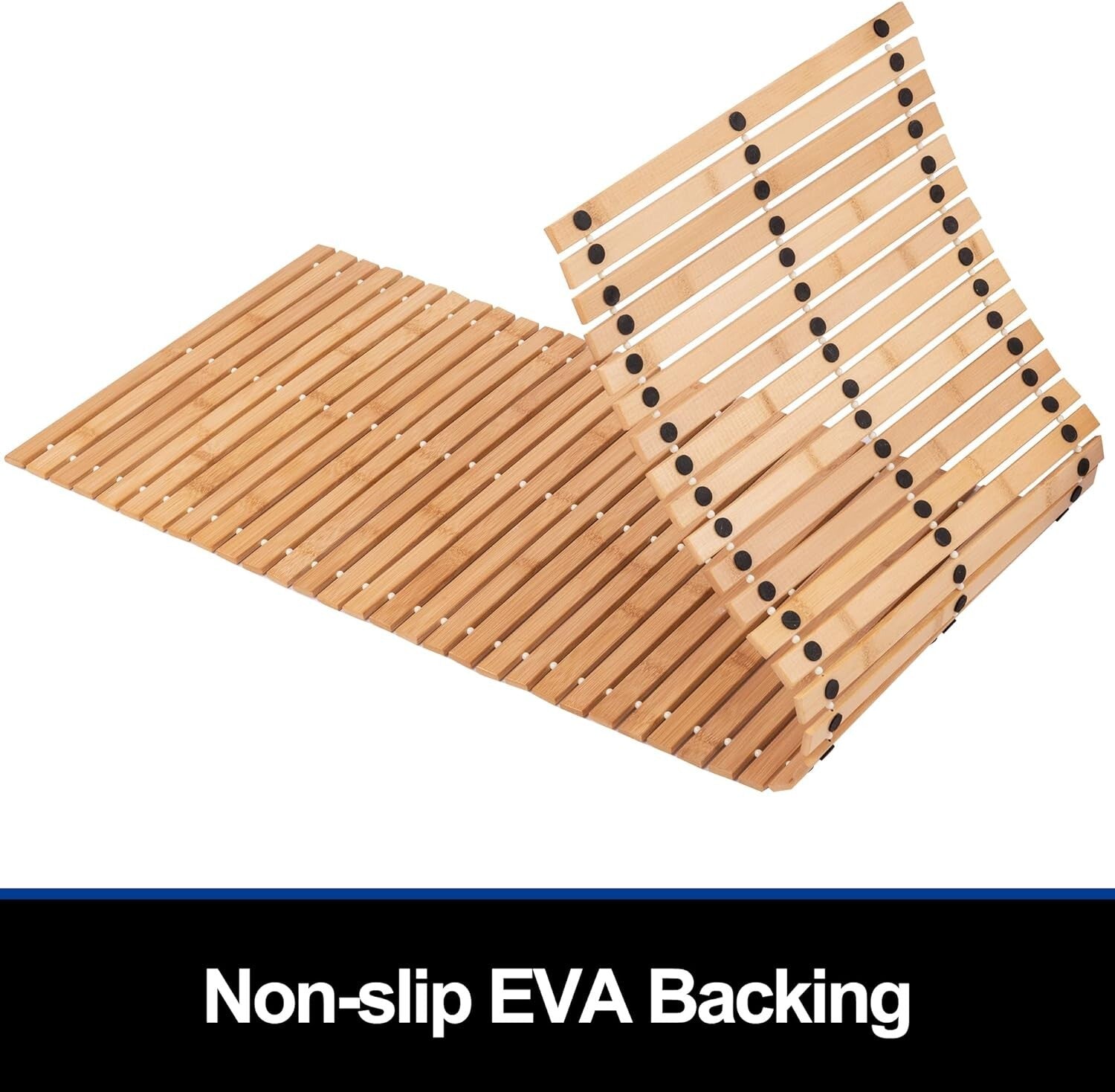 Durable Waterproof Bamboo Bath Mat - Long Lasting Non-Slip Shower Runner 16x48