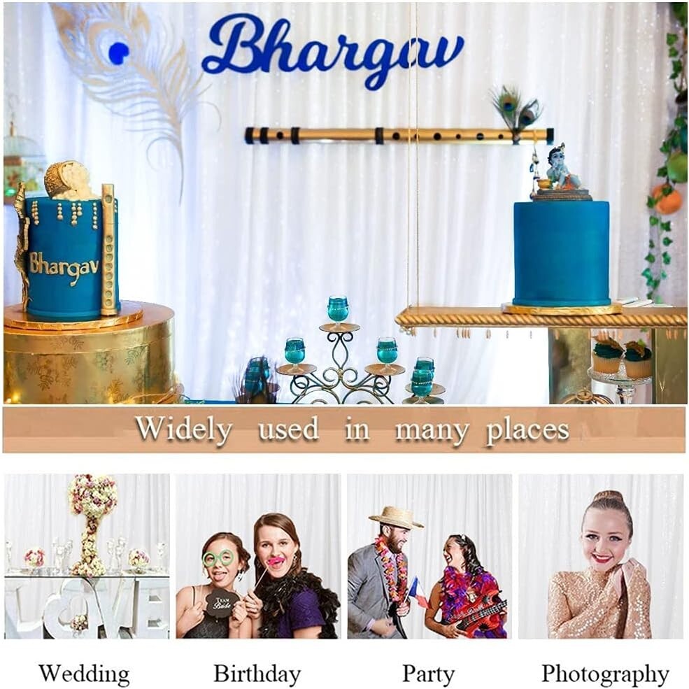 8FTx10FT White Sequin Fabric Backdrop - No Dropping Sequins for Parties