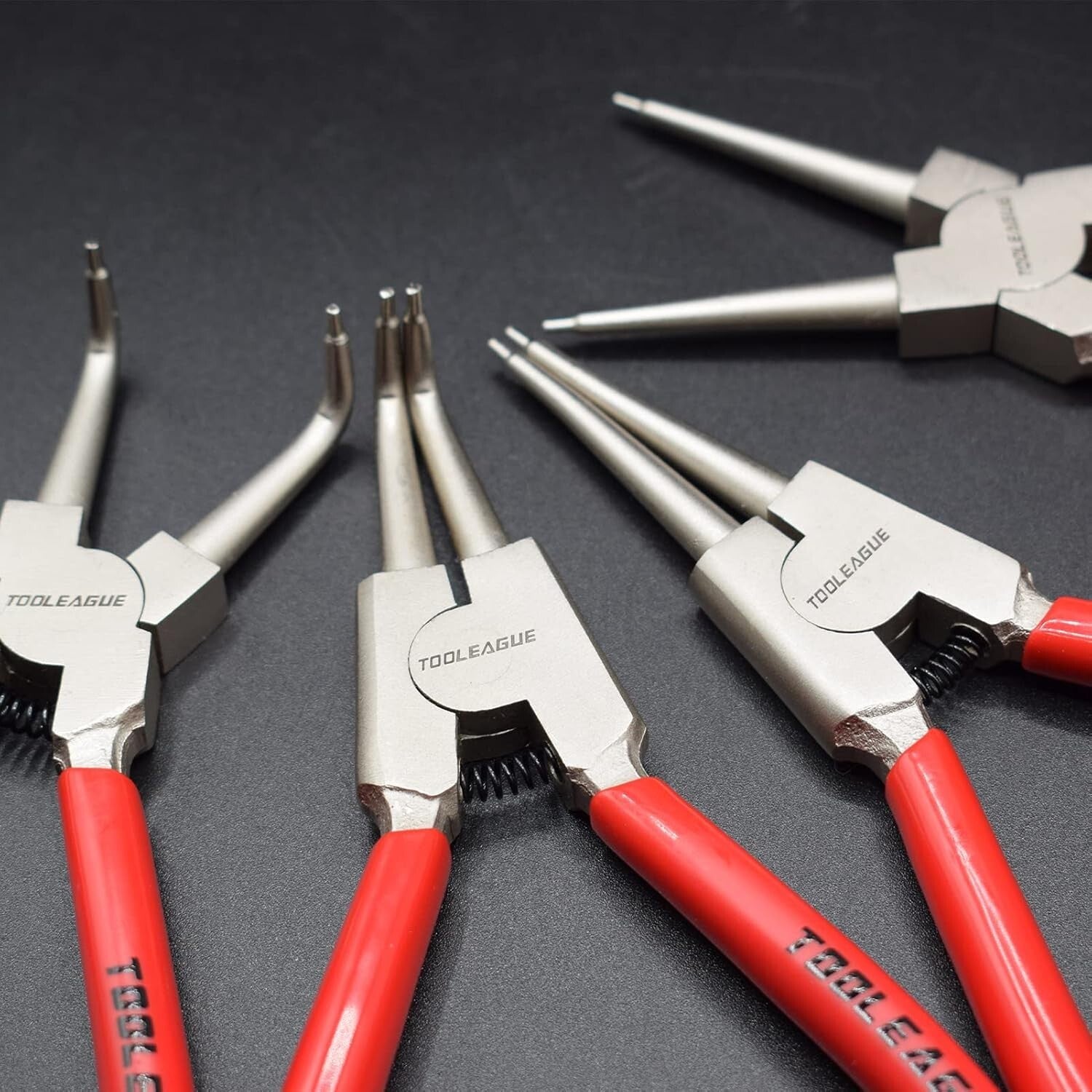 Durable 4-Piece Snap Ring Plier Set - 13'' Ergonomic Tools for Easy Ring Removal