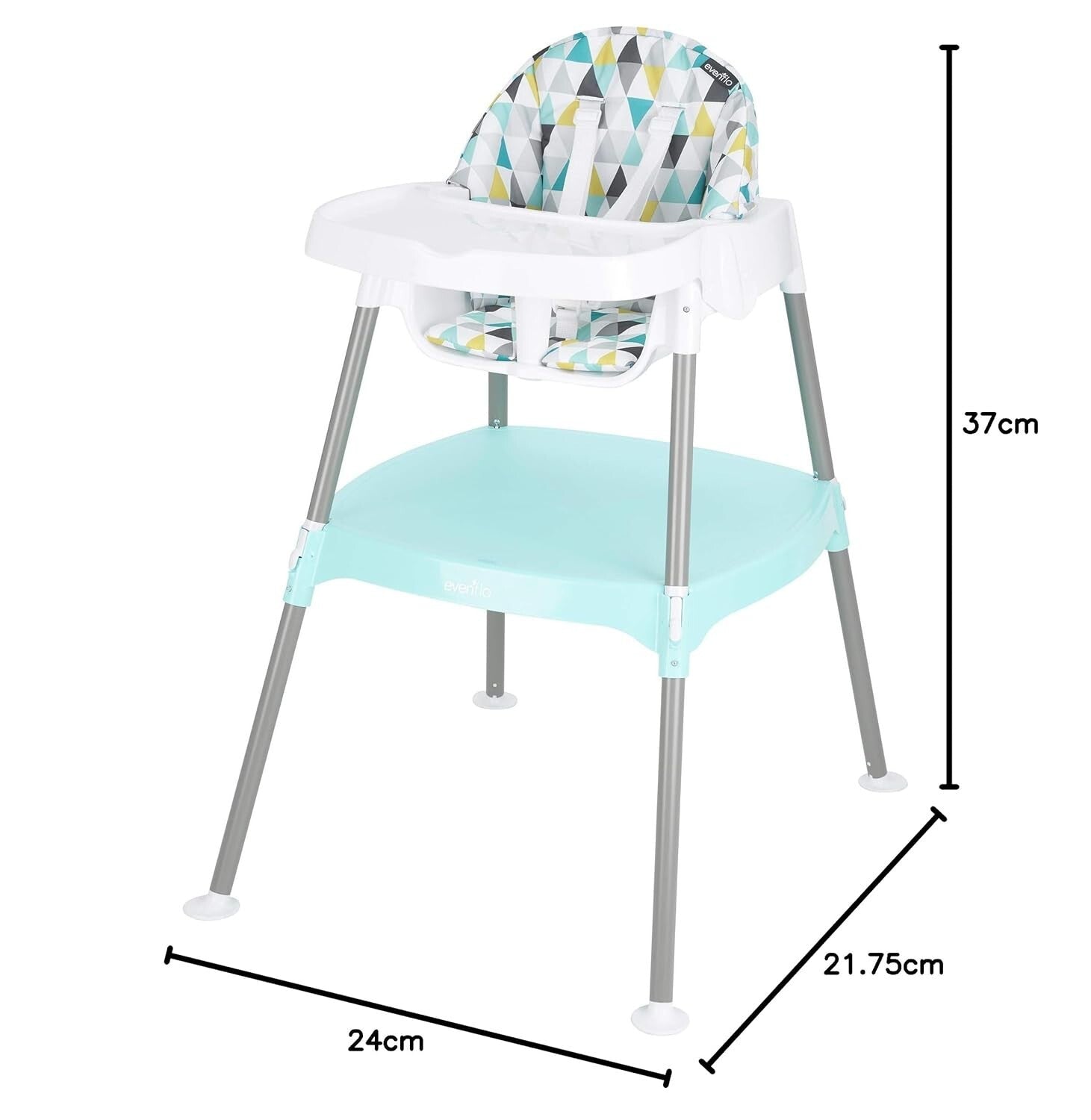 Portable 4-in-1 High Chair with Machine Washable Seat - Prism Triangles