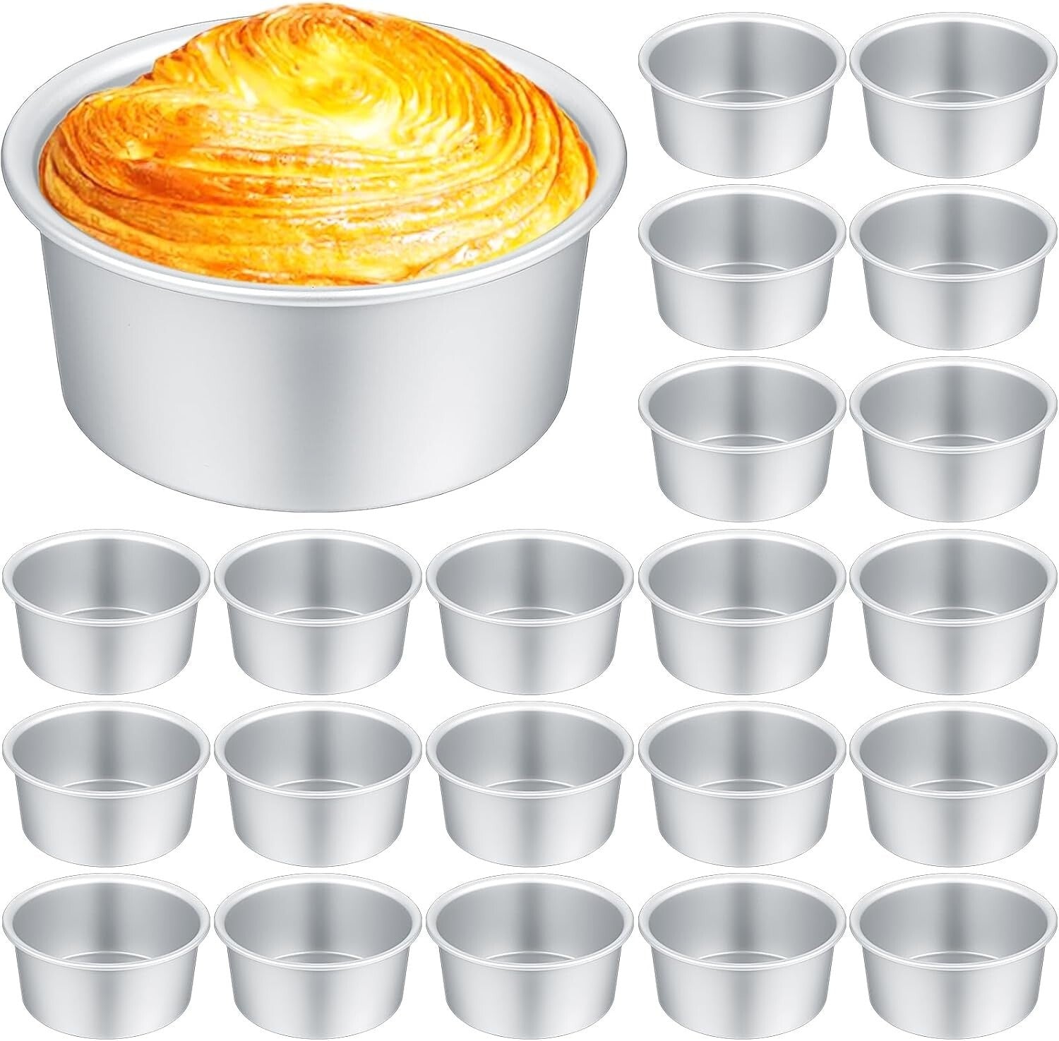 Oven Safe Mini Round Cake Pans - 35 Pcs Nonstick & Leakproof for Perfect Cakes