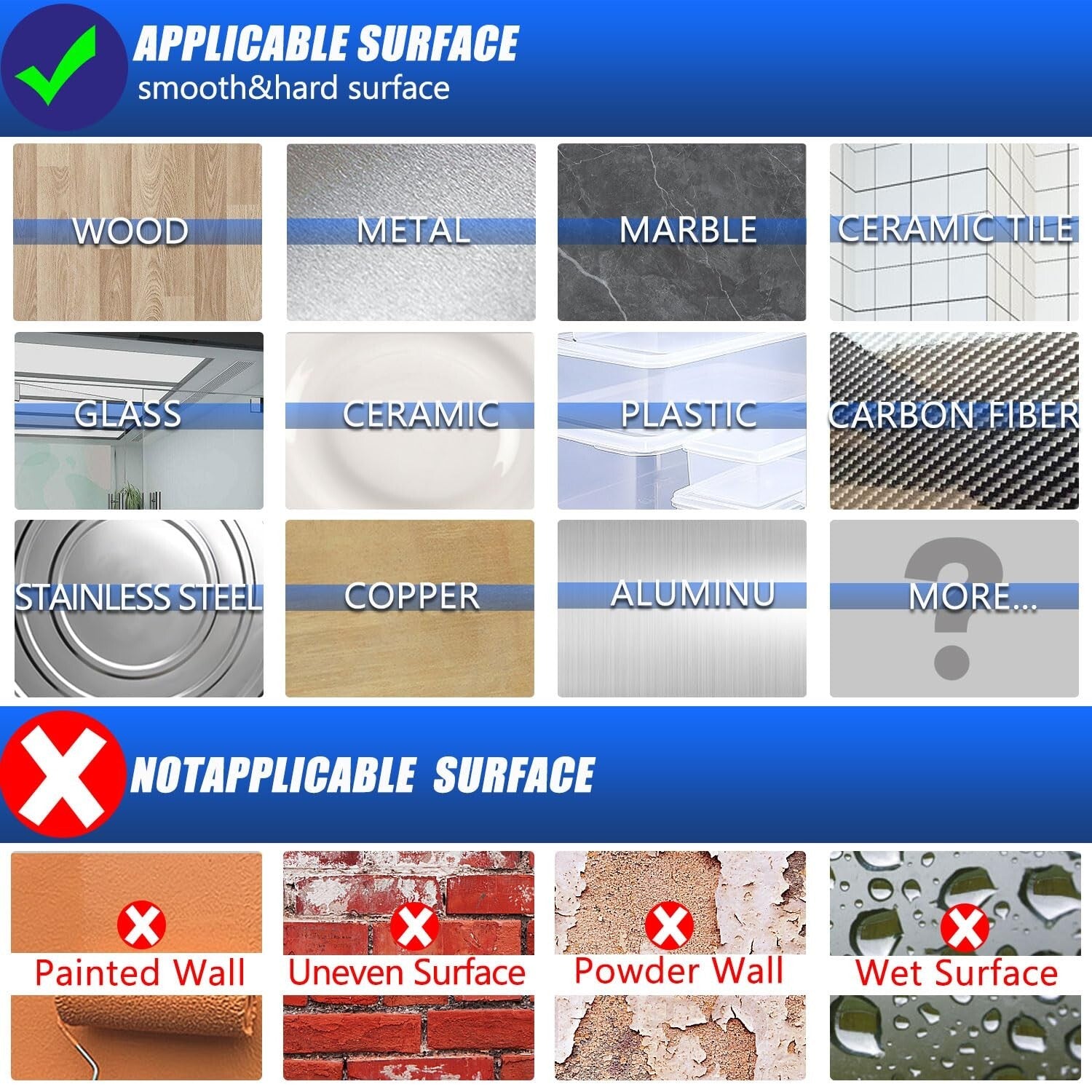 10 Roll Heavy Duty Double Sided Clear Tape - Strong Adhesive for All Surfaces