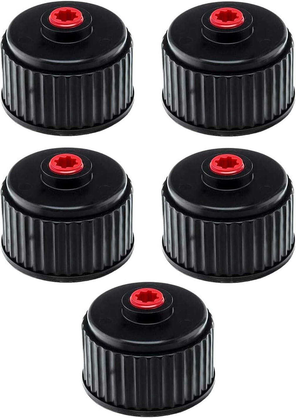 Durable Black Replacement Caps for Fuel Jugs – 5-Pack Twist-On Design