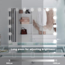 Load image into Gallery viewer, Elegant Dimmable Vanity Mirror with Touch Controls &amp; 10X Magnifying Feature