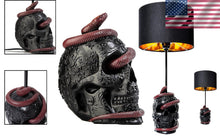 Load image into Gallery viewer, Dark Elegance: 24" Snake Skull Table Lamp with Color Changing Feature