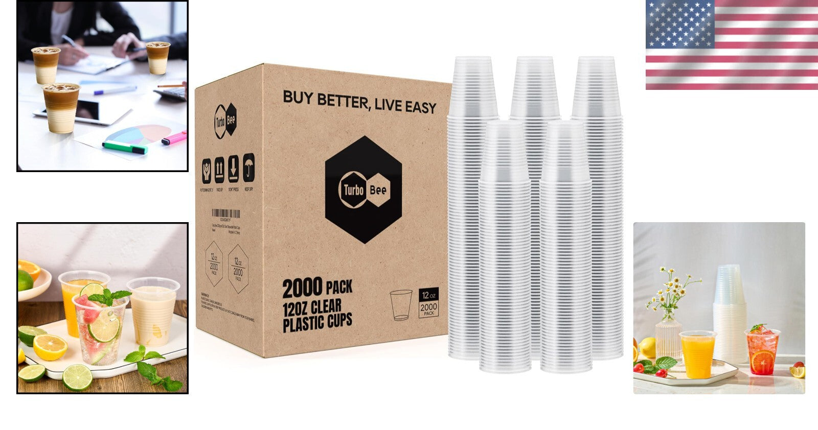 Versatile 2000-Pack Clear Drinking Cups - Ideal for Juices, Sodas, and More