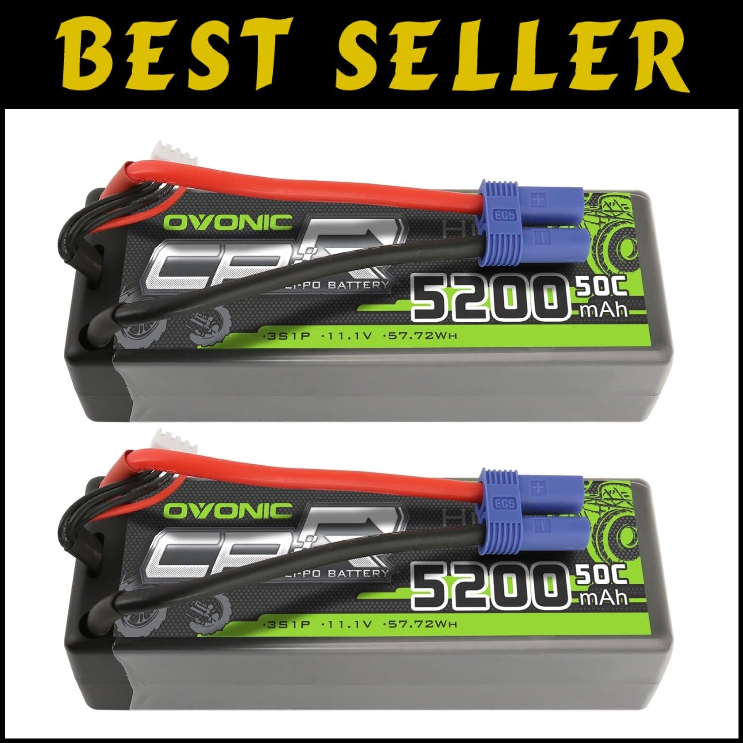 Fast-Charging 3S 5200mAh Lipo Battery with EC5, Ideal for 1/8 Scale RC Trucks