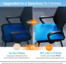 Load image into Gallery viewer, Breathable Large Gel Seat Cushion for Office, Car, &amp; Wheelchair Use - 19.7''