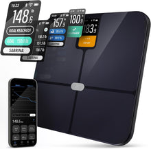 Load image into Gallery viewer, Smart Digital Bathroom Scale with Bluetooth &amp; 440lb Capacity for Family Wellness