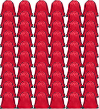 Load image into Gallery viewer, Durable Red Drawstring Backpacks: 60 Lightweight Cinch Bags for Travel &amp; Gym