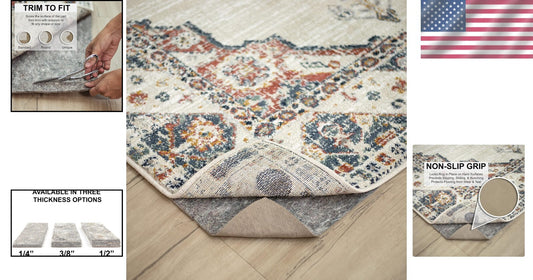 Eco-Friendly 8' x 10' Non-Slip Rug Gripper - 1/4" Thick for All Floors
