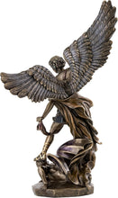 Load image into Gallery viewer, Premium 14.5-Inch St. Michael Statue - Hand-Painted Cold-Cast Bronze Collectible