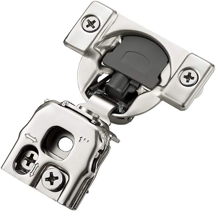 50 Pack Soft Close Hinges | 1 Inch Overlay Satin Nickel for Kitchen Cabinets