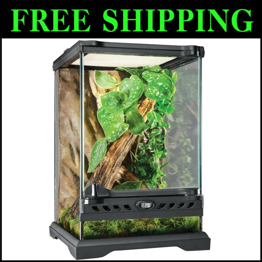 Amphibian and Reptile Terrarium with Waterproof Base - Nano Size 8"x8"x12"