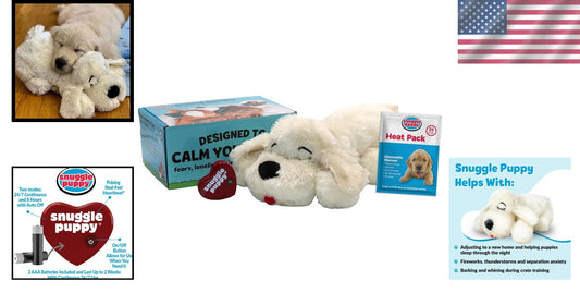Snuggle Puppy Toy - Calming Heartbeat Aid for All Dog Breeds - Machine Washable