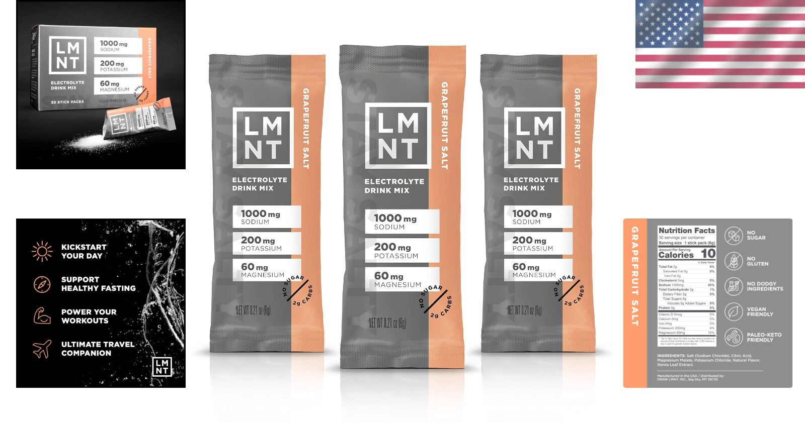 Boost Hydration with LMNT Zero Sugar Electrolyte Drink Mix - Grapefruit 30 Pack