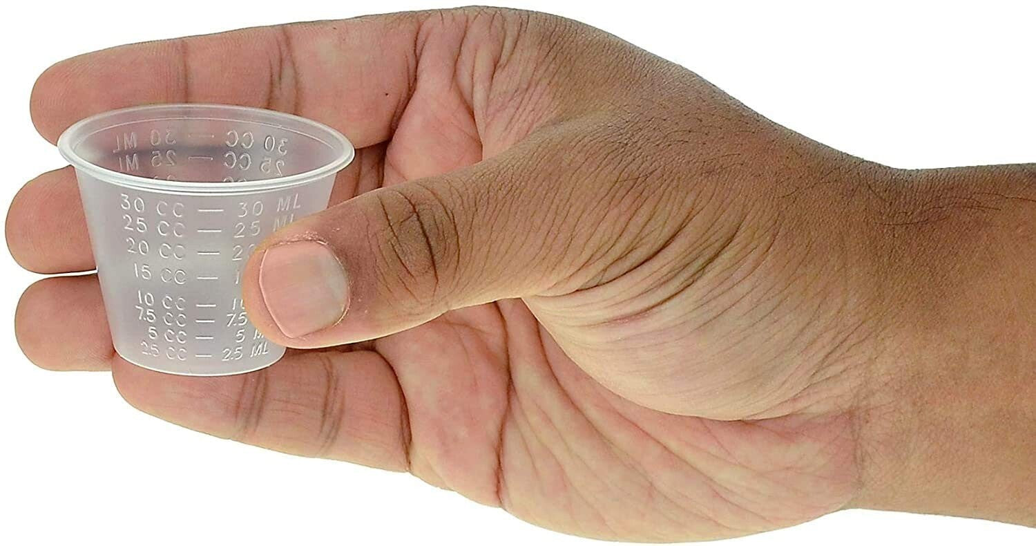 2000 Count Graduated 1 Oz Disposable Plastic Medicine Cups for Precise Mixing